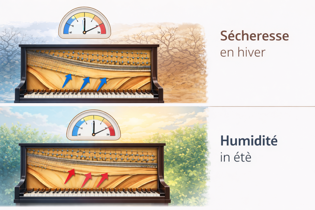 illustration de l'impact de l'humidité