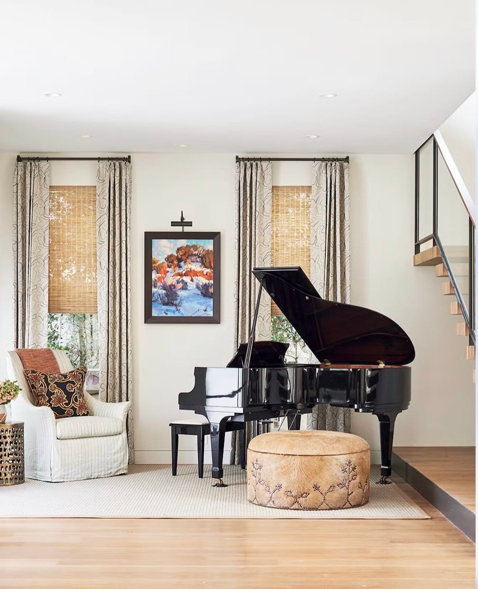 Heritage grand piano in a living room